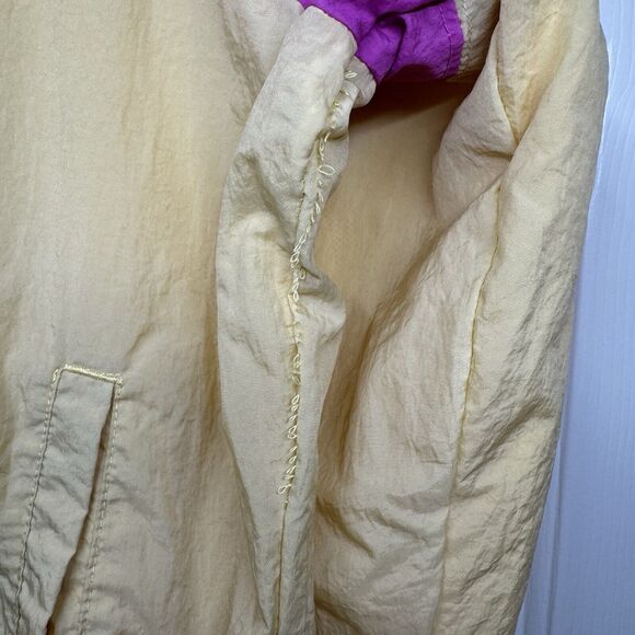 Vtg 90's Nike Windbreaker Adult L Track Jacket Yellow Pink Athletic Streetwear - Picture 7 of 10